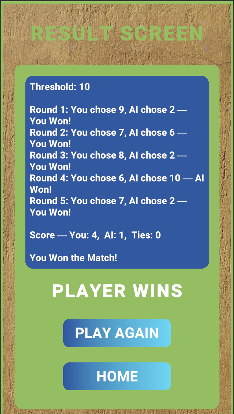 Match victory screen