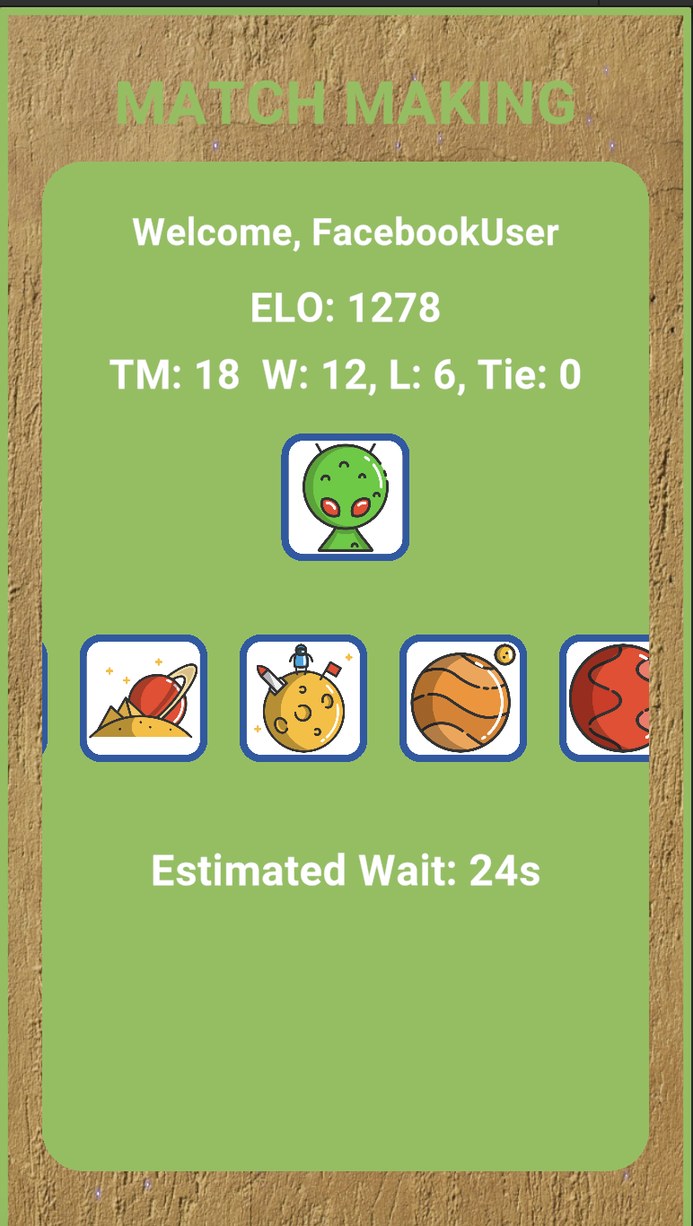 Matchmaking countdown UI