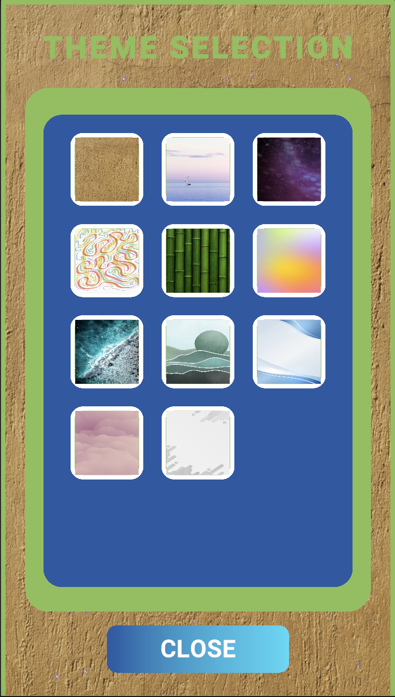 Theme selection options