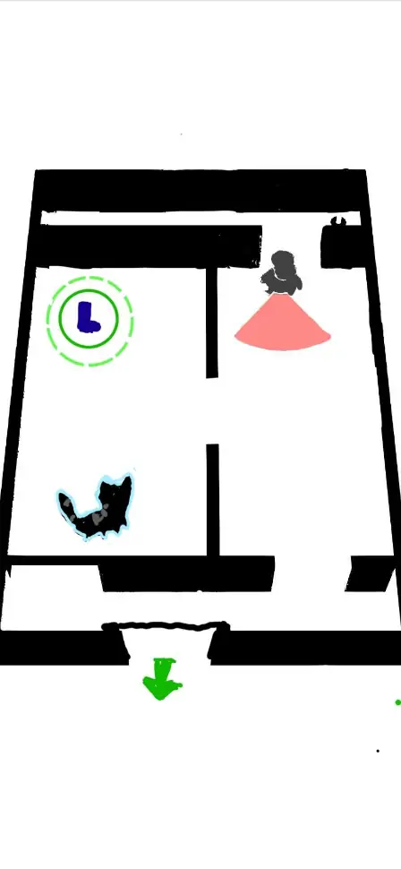 Masked Mischief concept illustration of the raccoon navigating a living room.