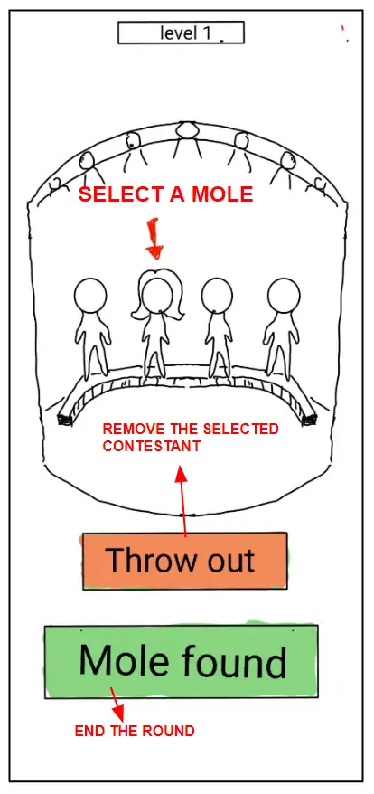 Odd One Out concept art board featuring a neon-lit stage.