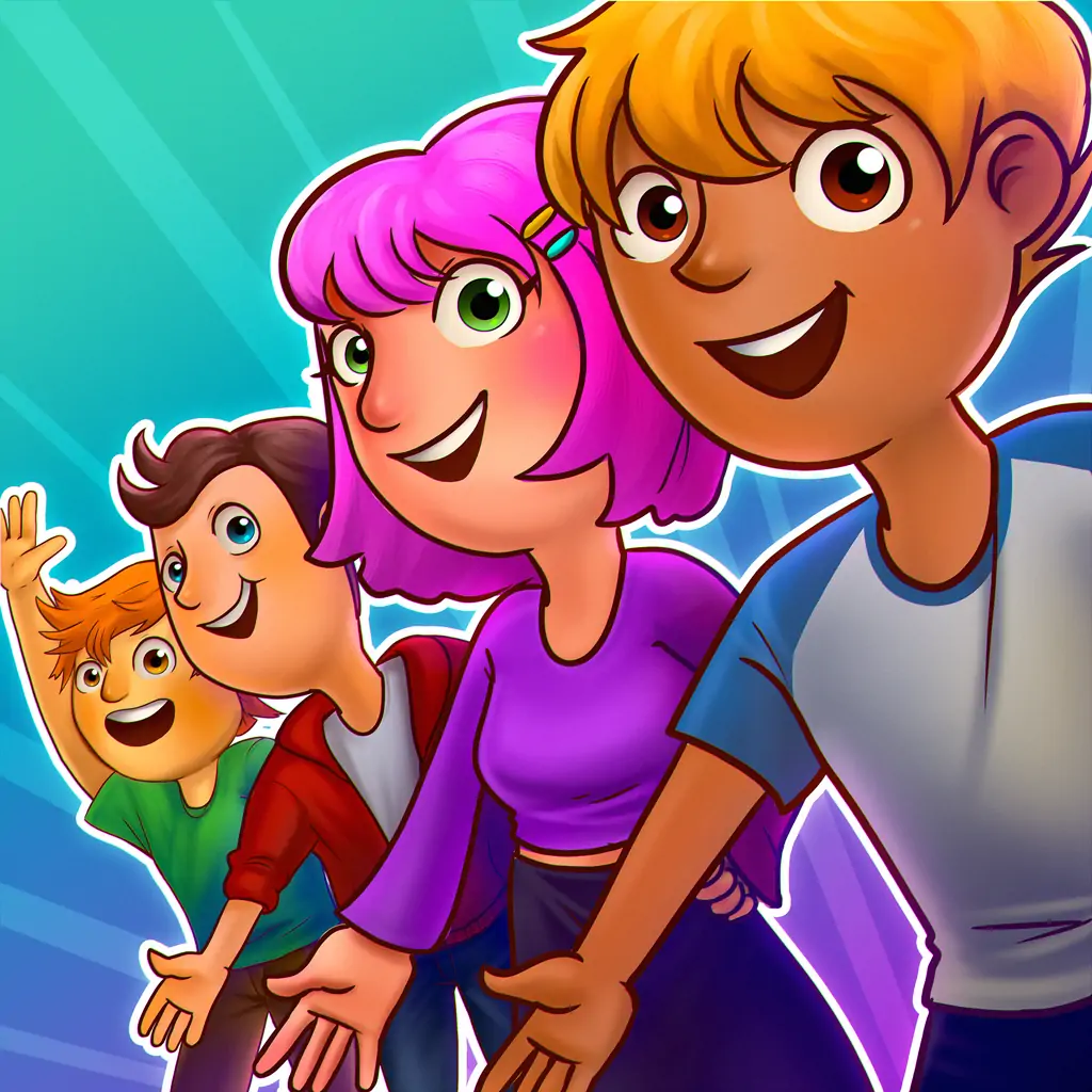 Odd One Out app icon with four colorful characters striking poses.