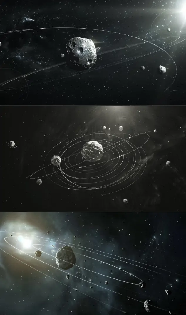 Orbit Destruction concept art with planet rings and orbit paths.