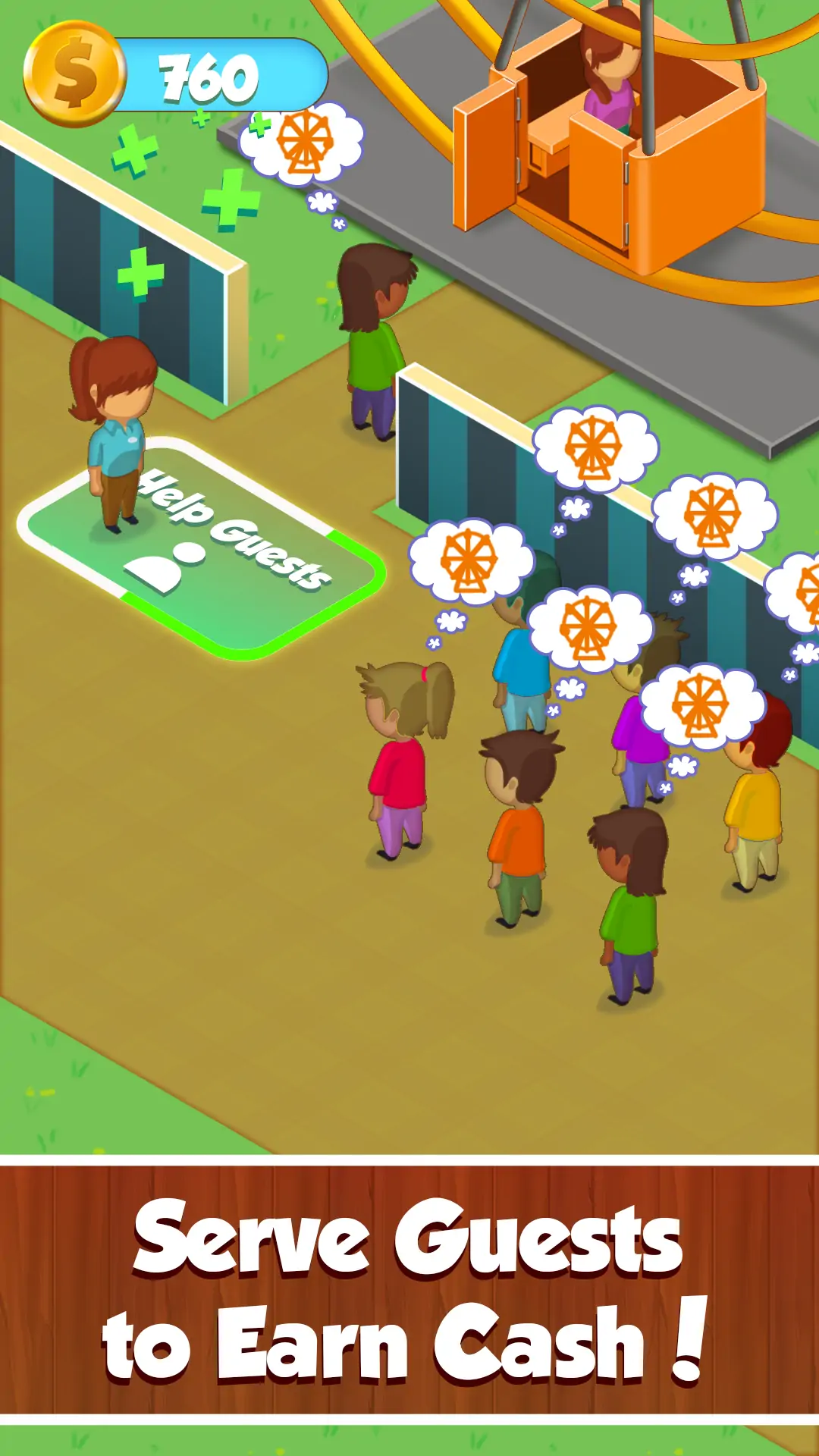 Rollercoaster Retreat store art of guests boarding a ride.