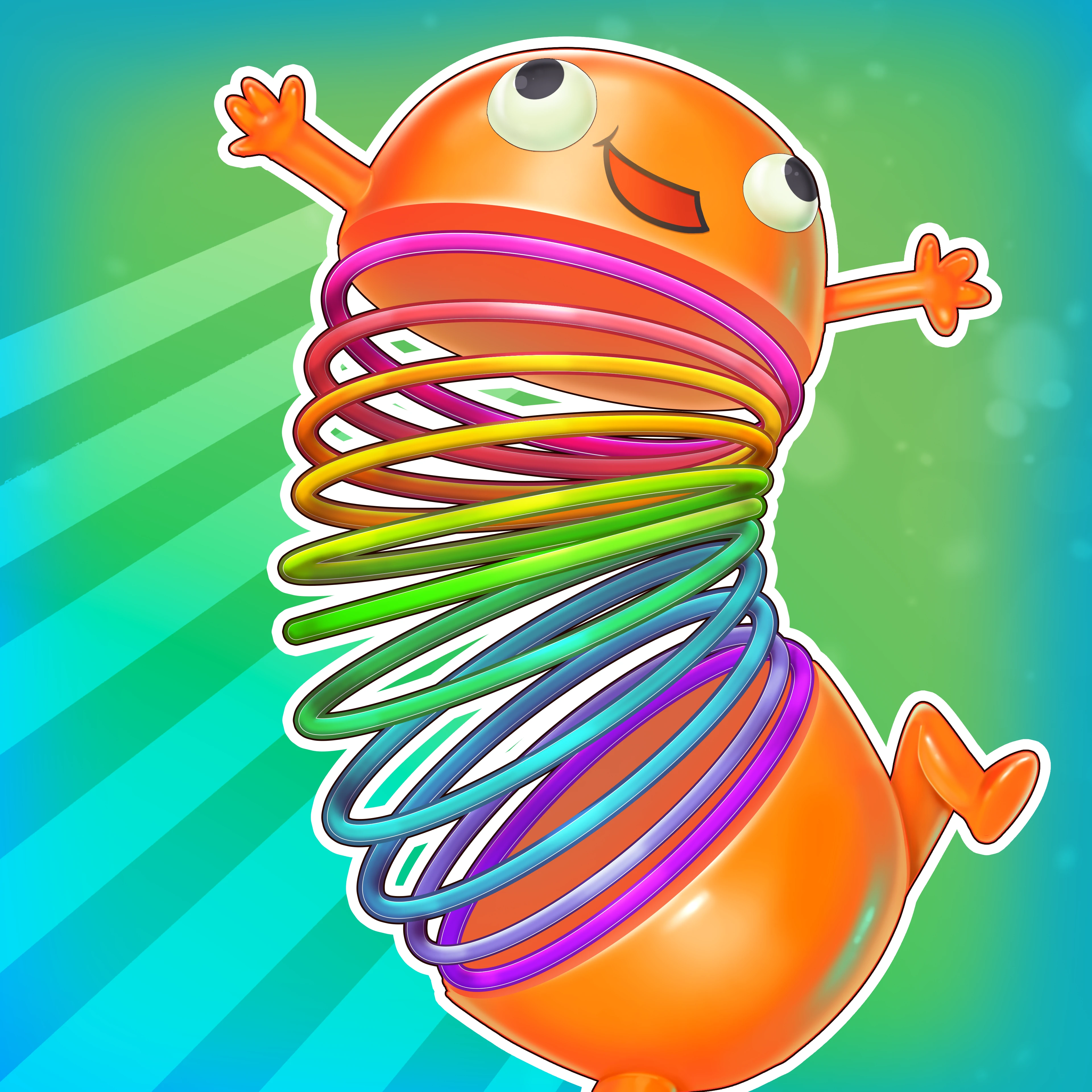 Spring Flip 3D app icon showing a coiled spring toy mid-jump.
