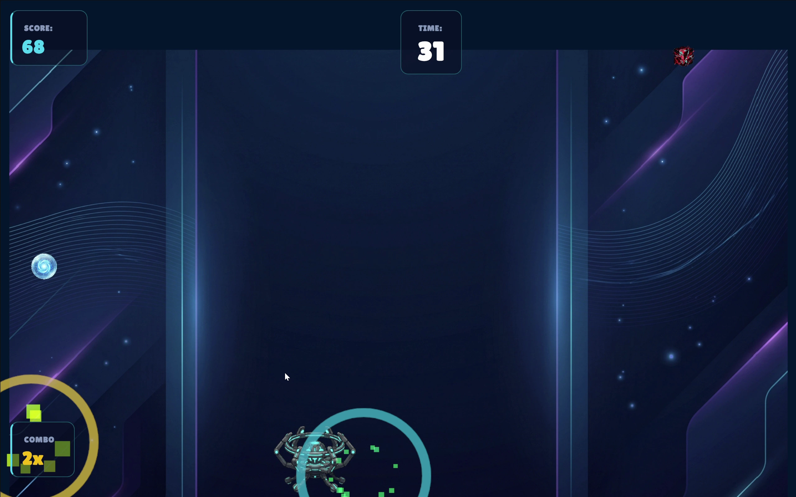 Falling Fetch gameplay catching objects with visual effects