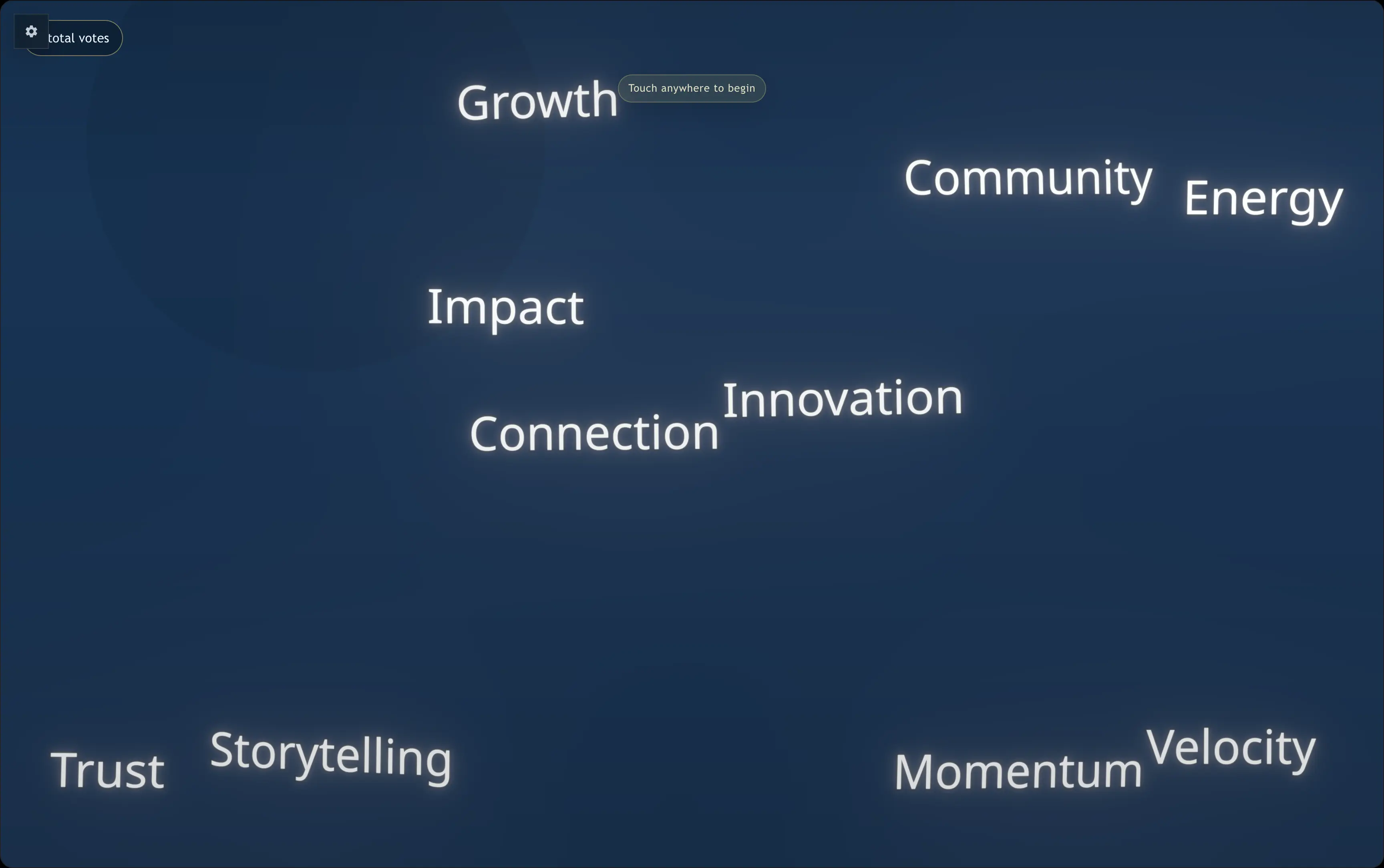 Word Cloud home screen attract loop